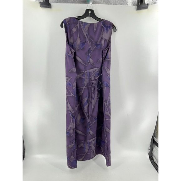 Norton McNaughton Purple Floral Sleeveless Maxi Dress Back Tie Size Large - Picture 7 of 15